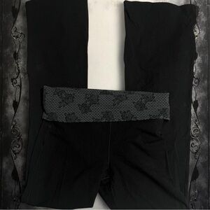 Victoria's Secret Black Flare Fold Over Leggings